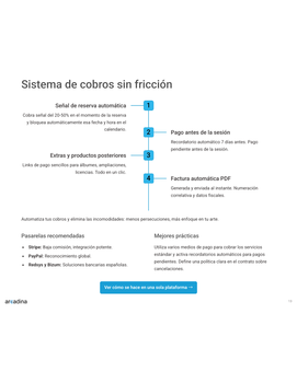 Página interior de la guía, pág. 13: sistema de cobros sin fricción