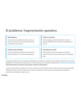 Página interior de la guía, pág. 4: el problema de la fragmentación operativa